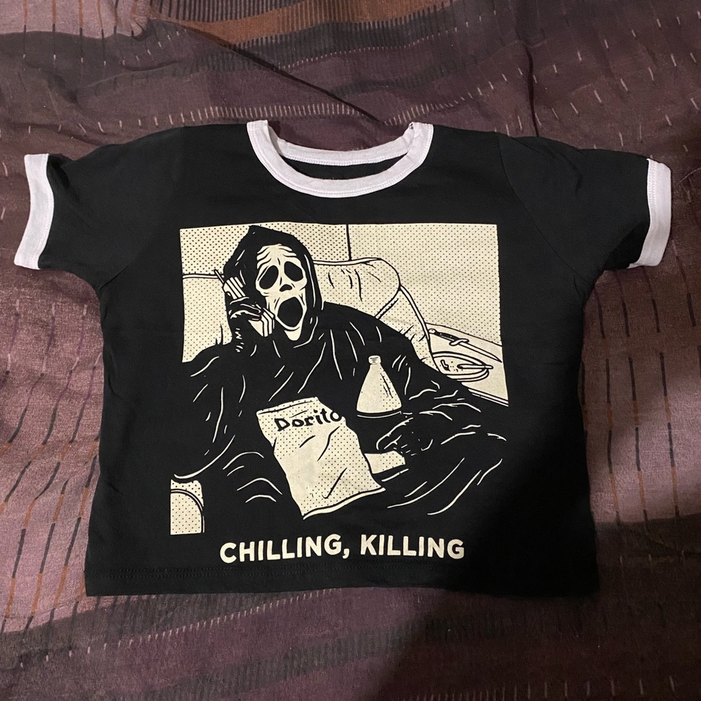 Ghost face crop top